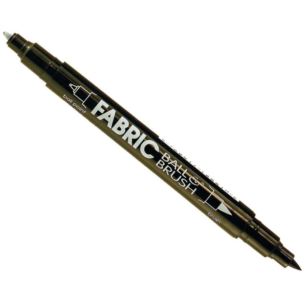 Uchida Fabric Pen - Ball and Brush - Black