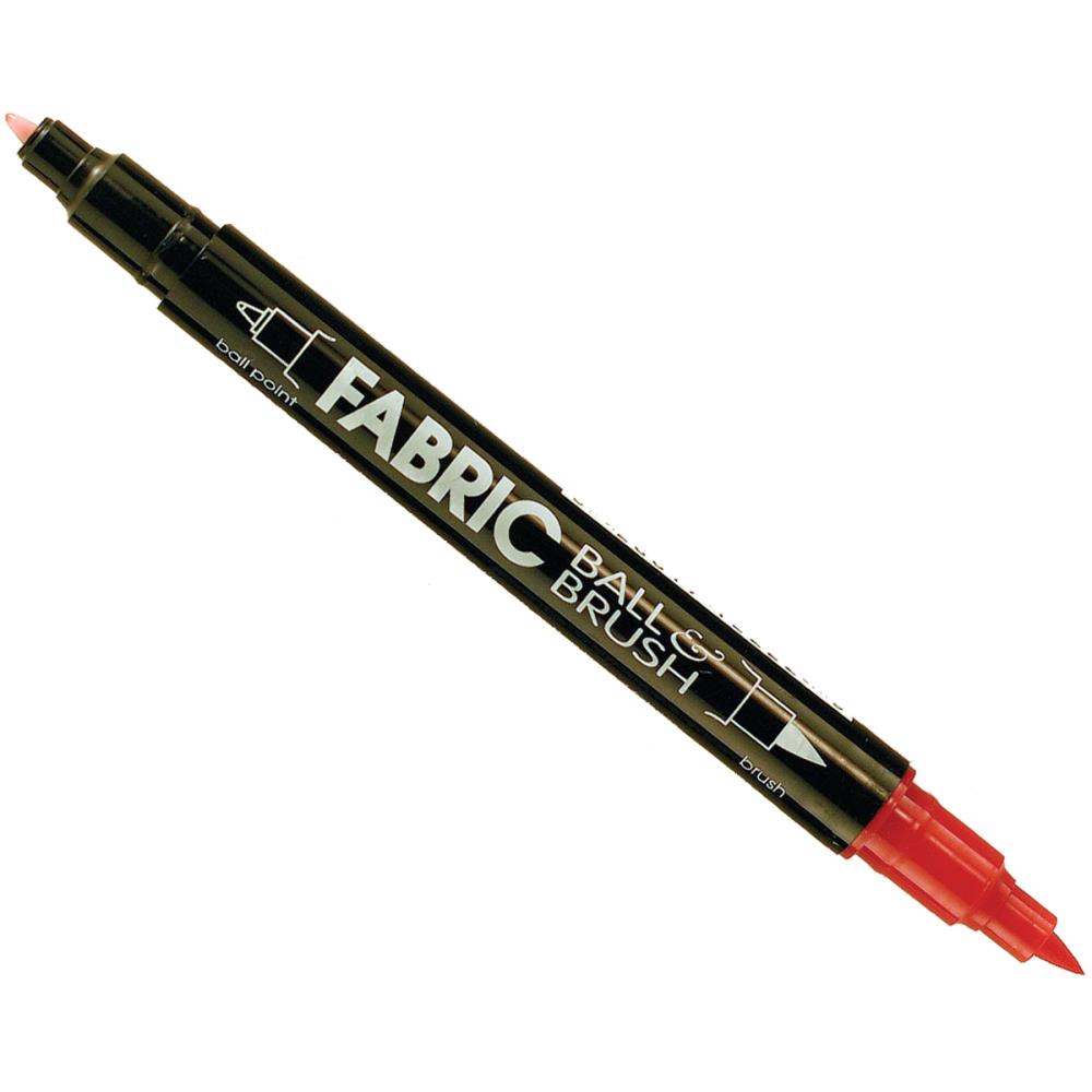 Uchida Fabric Pen - Ball and Brush - Red