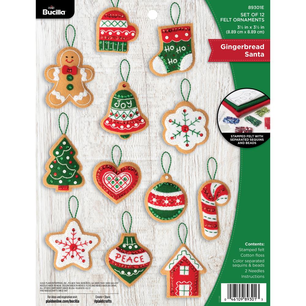 Gingerbread Santa Ornament Kit - Bucilla