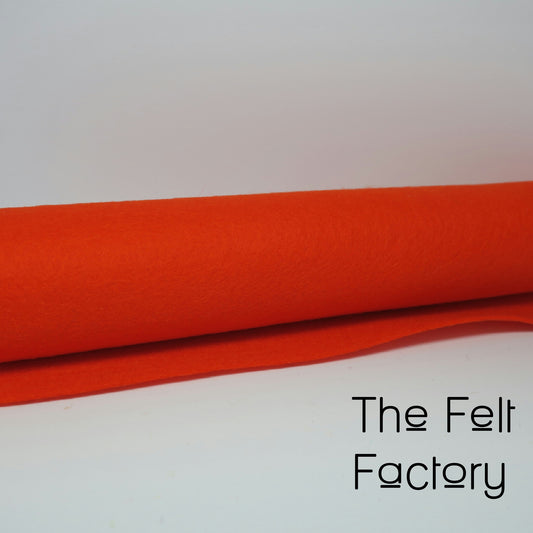 100% Merino Wool Felt Sheet - Tangerine