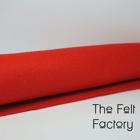 100% Merino Wool Felt Sheet - Blood Orange