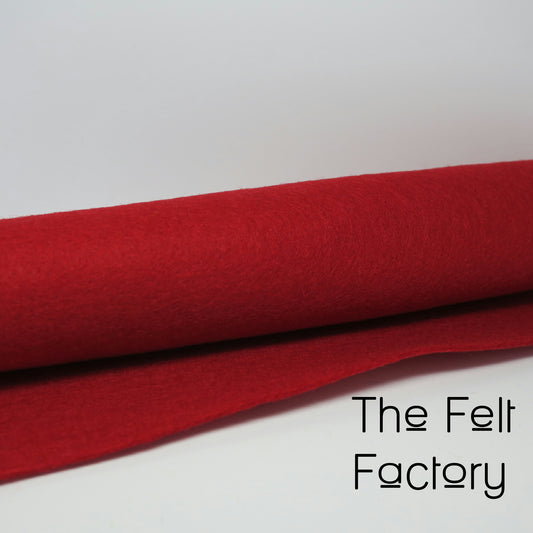 100% Merino Wool Felt Sheet - Red