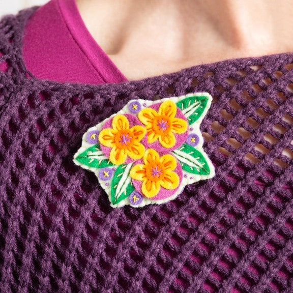 Penelope Flower Felt Craft Brooch Kit - Hawthorn Handmade