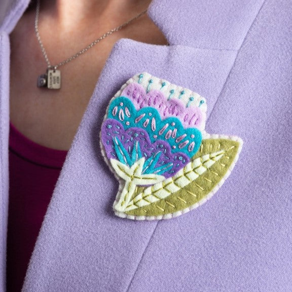 Vita Flower Felt Craft Brooch Kit - Hawthorn Handmade