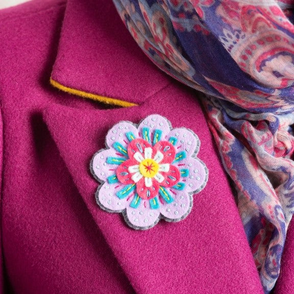Beatrix Flower Felt Craft Brooch Kit - Hawthorn Handmade