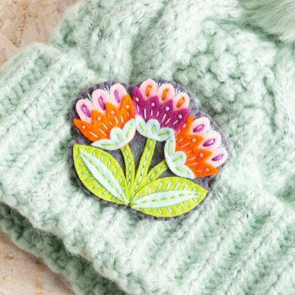 Marianne Flower Felt Craft Brooch Kit - Hawthorn Handmade