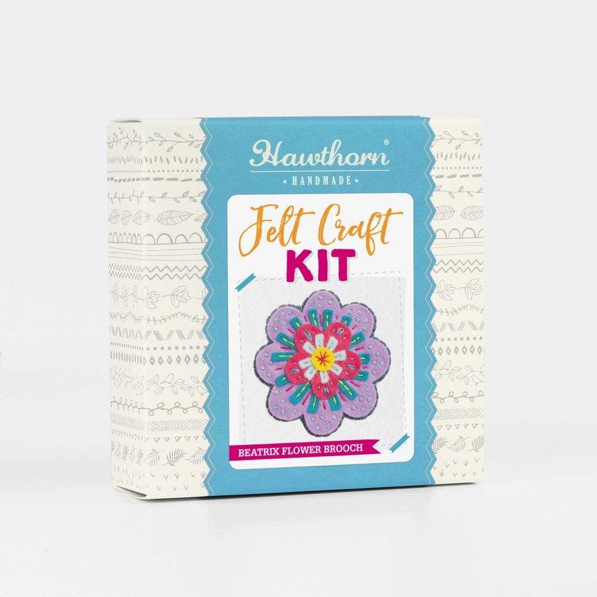 Beatrix Flower Felt Craft Brooch Kit - Hawthorn Handmade