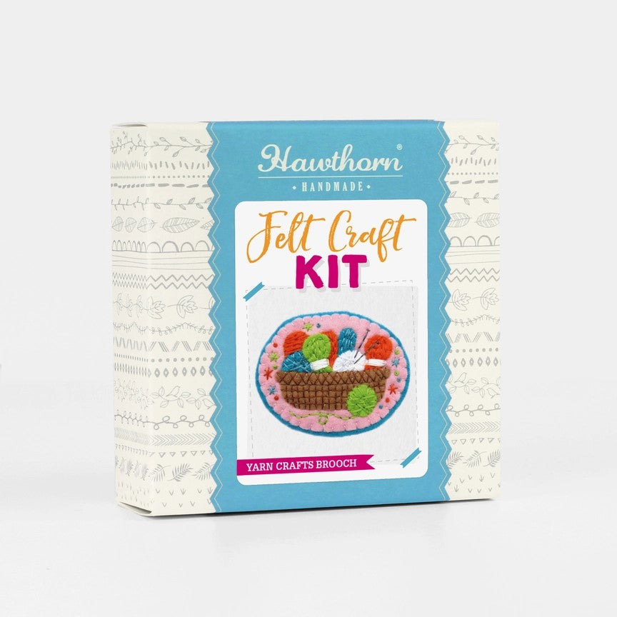 Knitting Basket Felt Craft Brooch Kit - Hawthorn Handmade