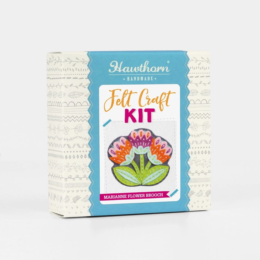 Marianne Flower Felt Craft Brooch Kit - Hawthorn Handmade