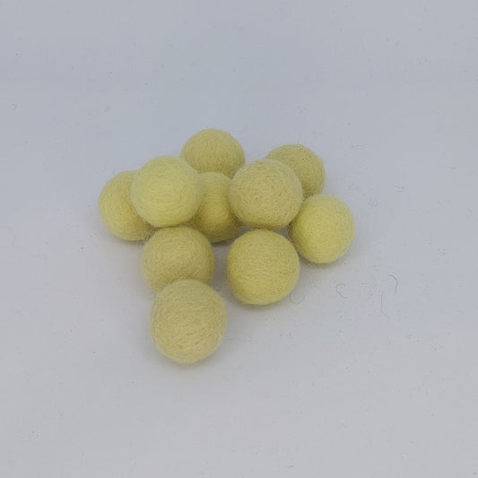 Felt Balls - Baby Yellow