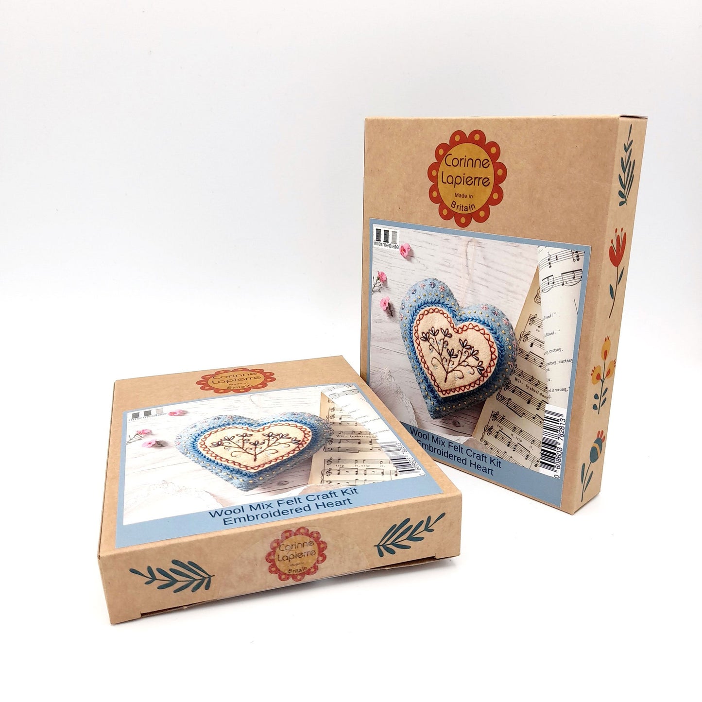 Embroidered Heart Felt Craft Mini Kit - Corinne Lapierre