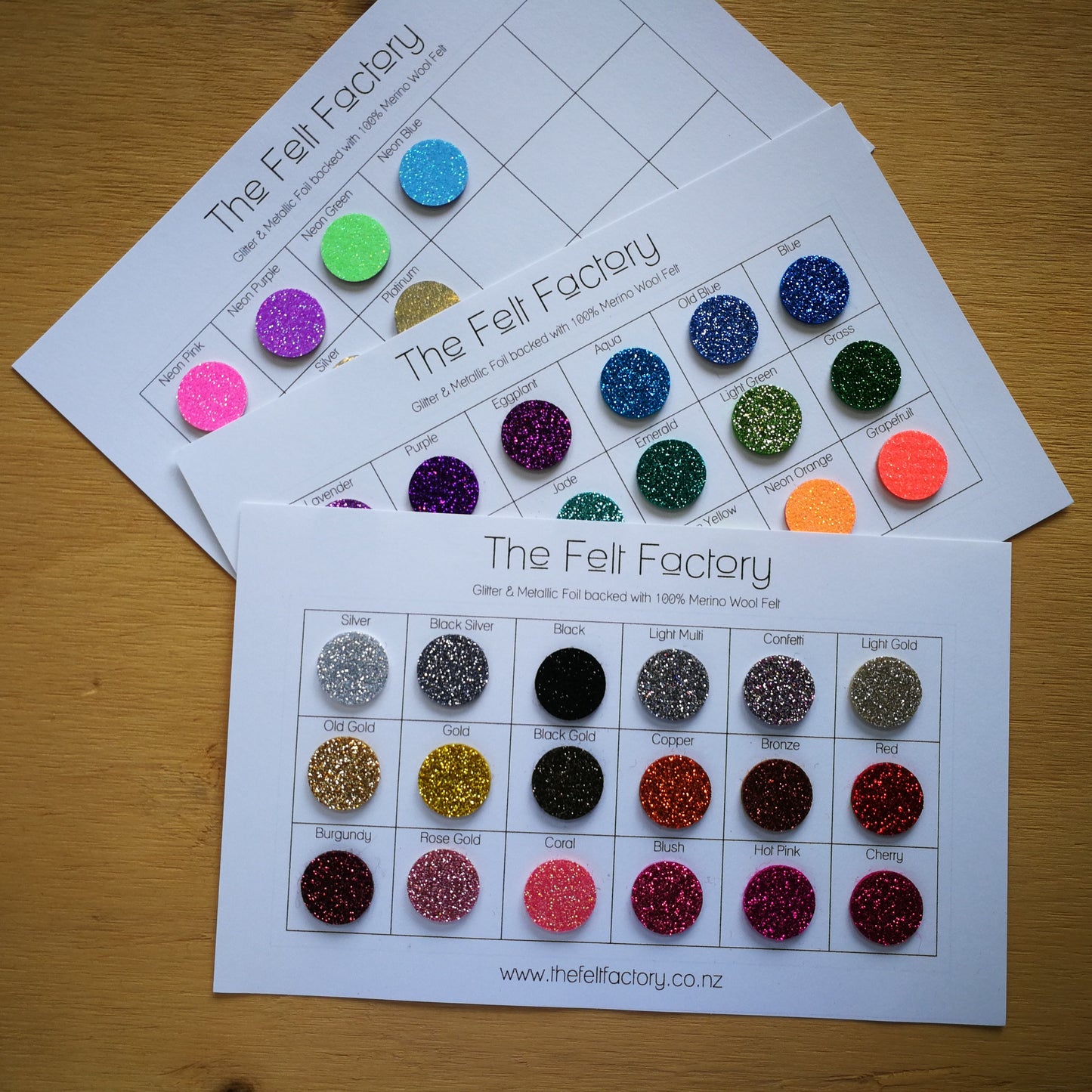 Glitter Felt Colour Cards