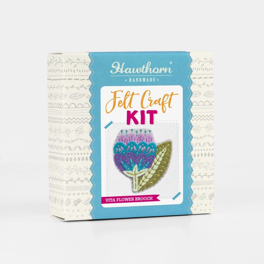 Vita Flower Felt Craft Brooch Kit - Hawthorn Handmade