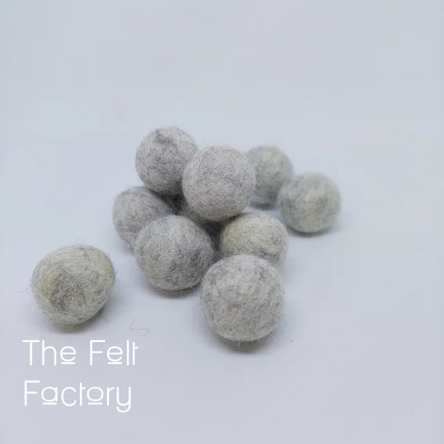 Felt Balls - Light Grey Marle