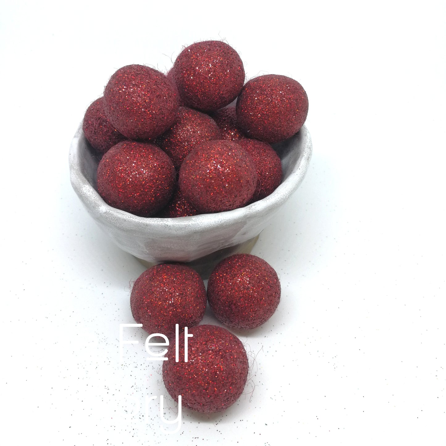 Glitter Felt Balls - Scarlett