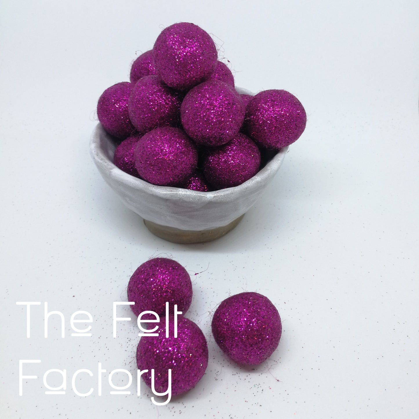 Glitter Felt Balls - Wild Berry