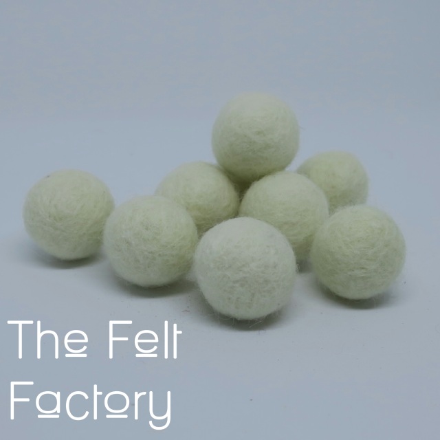 100% Wool Felt Dusty White Balls
