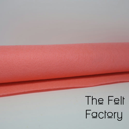 100% Merino Wool Felt Sheet - Coral