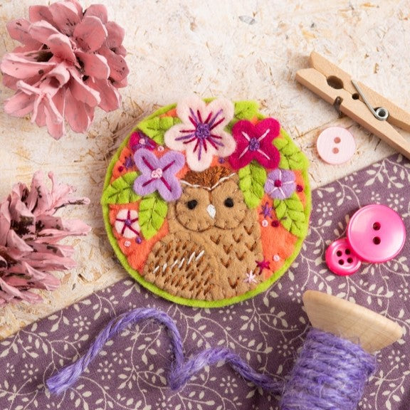 Tawny Owl Felt Craft Brooch Kit - Hawthorn Handmade