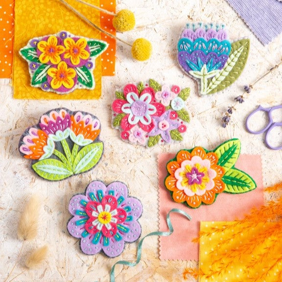Penelope Flower Felt Craft Brooch Kit - Hawthorn Handmade