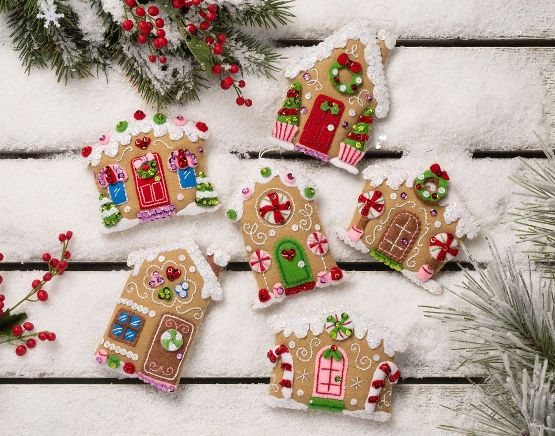 Candy Cottages Ornament Kit - Bucilla