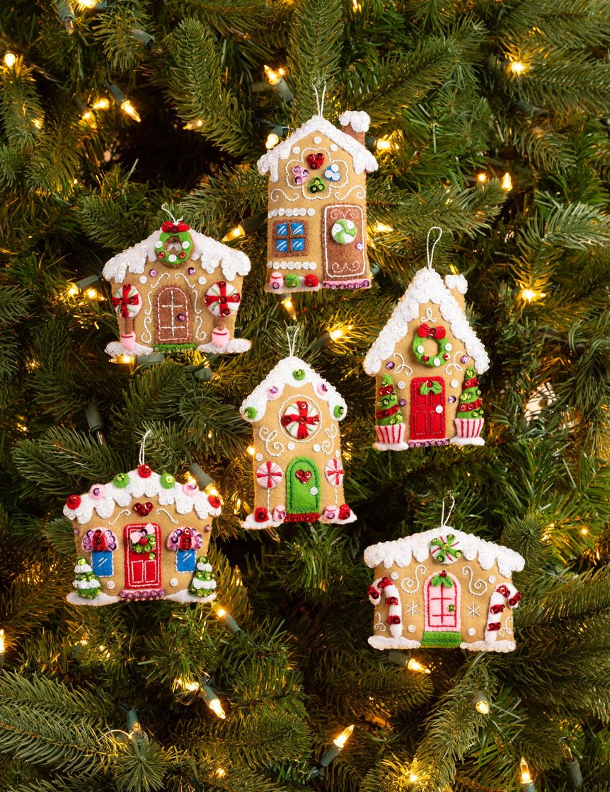 Candy Cottages Ornament Kit - Bucilla