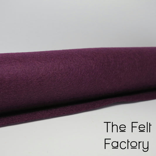 100% Merino Wool Felt Sheet - Aubergine