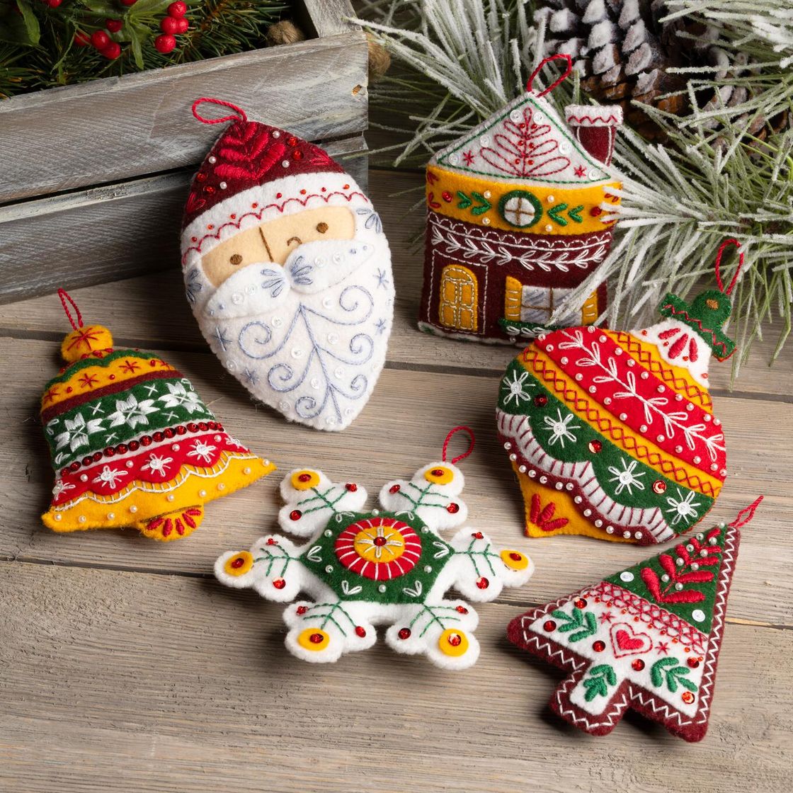 Santa's Nordic Set Felt Ornament Kit - Bucilla
