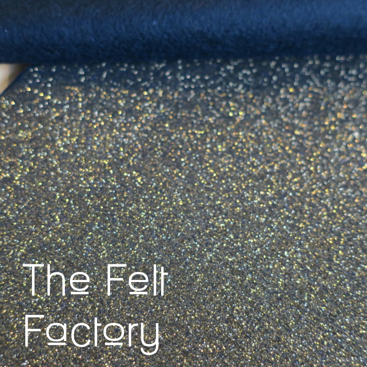Glitter Felt - Black Gold