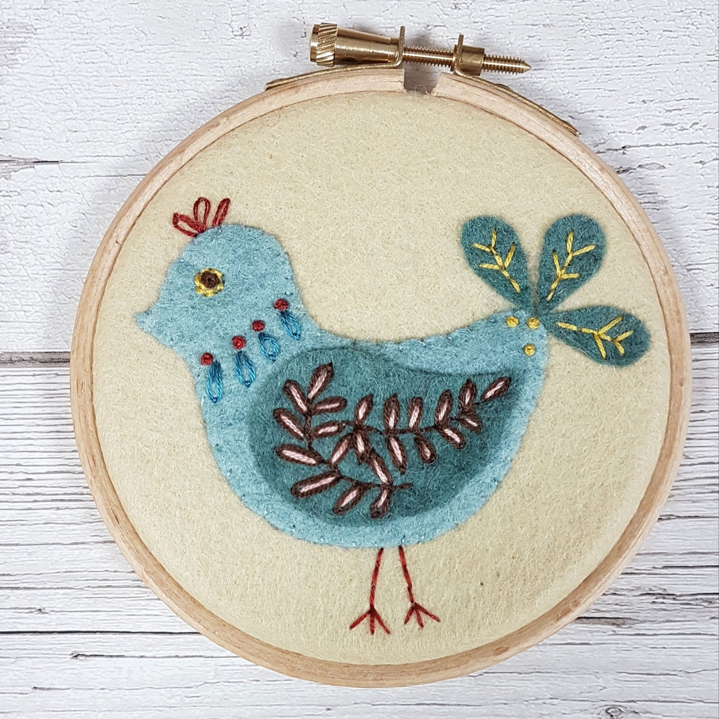 Folk Bird Felt Applique Hoop Kit - Corinne Lapierre