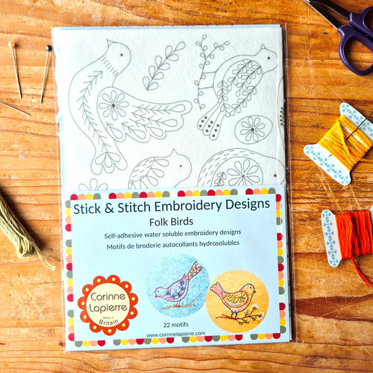 Stick and Stitch Embroidery - Folk Birds - Corinne Lapierre