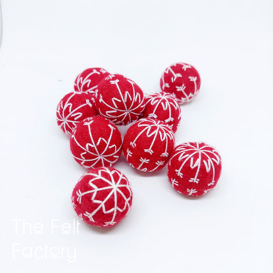 Small Snowflake Balls - Red