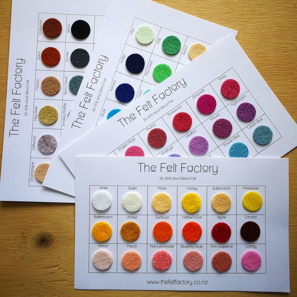 Wool Blend Colour Cards – The Felt Factory