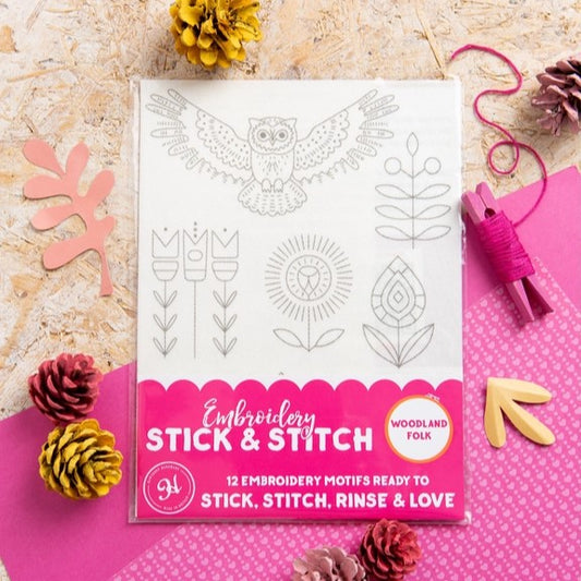 Woodland Folk Stick & Stitch Embroidery Pack - Hawthorn Handmade
