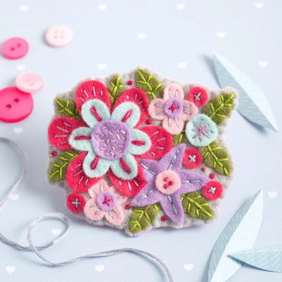 Gertrude Flower Felt Craft Brooch Kit - Hawthorn Handmade