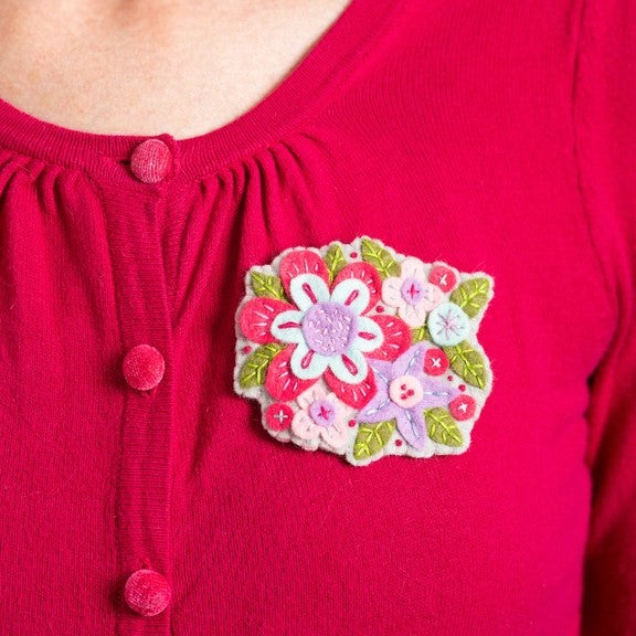 Gertrude Flower Felt Craft Brooch Kit - Hawthorn Handmade